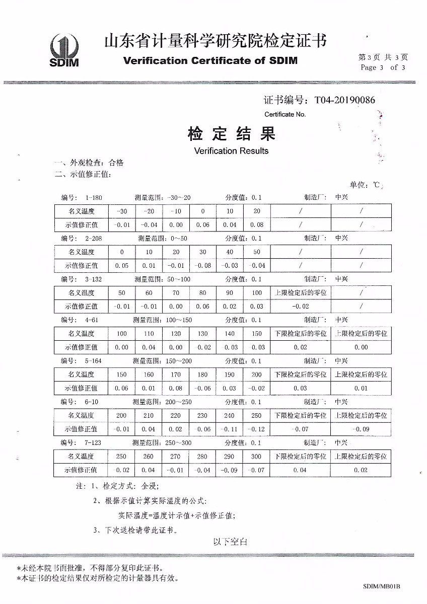 二等標(biāo)準(zhǔn)水銀溫度計